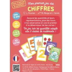 JEUX DE CARTES - MON PREMIER JEU DES CHIFFRES - Editions Auzou