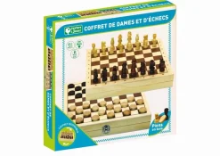 Jeux de dames et d'échecs - Coffret en bois - L'arbre à jouer