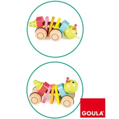 Jouet à tirer : Chenille articulée - Goula