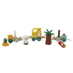 Jouet à tirer en bois Tropik :Train Tropical - Janod