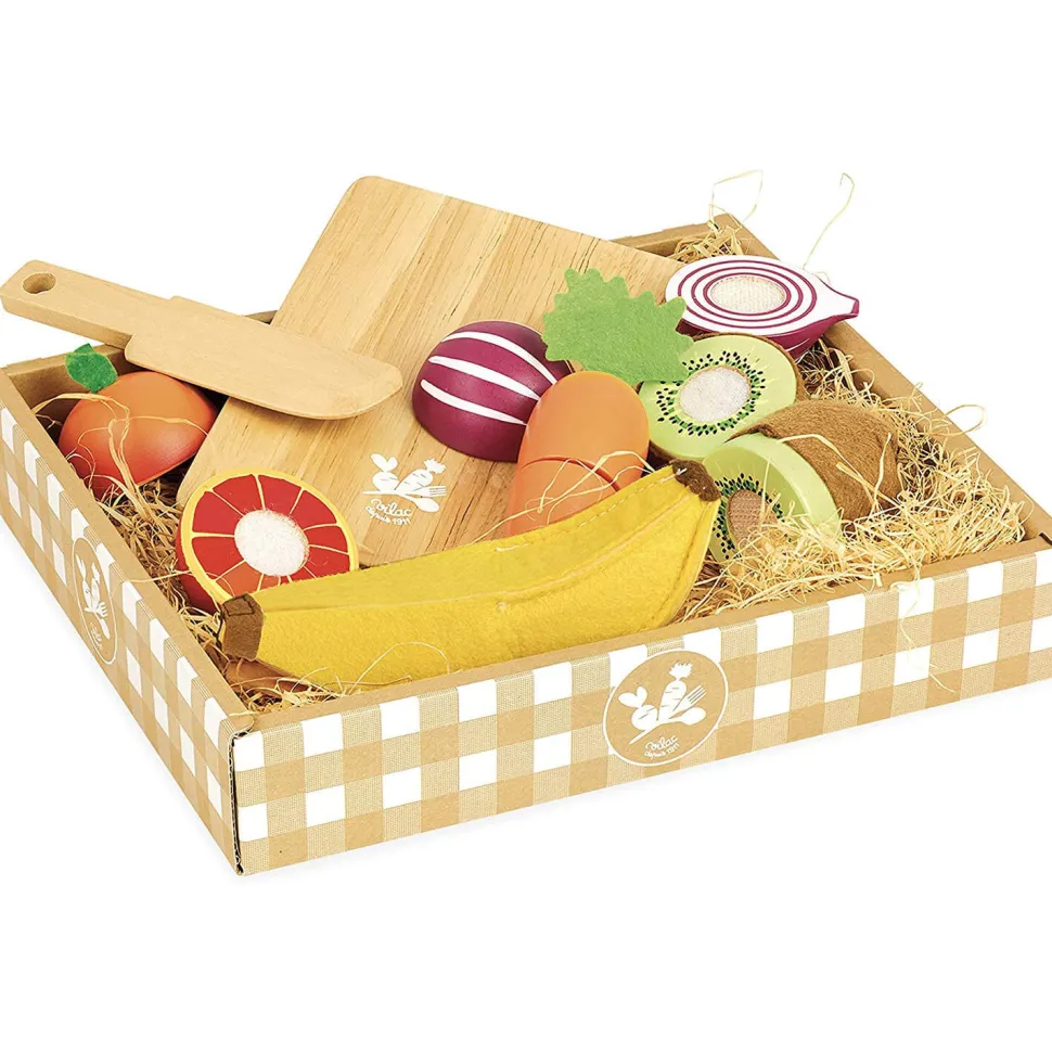 Jour de marché : Set de fruits et légumes en bois à découper - Vilac