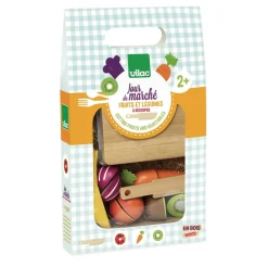 Jour de marché : Set de fruits et légumes en bois à découper - Vilac