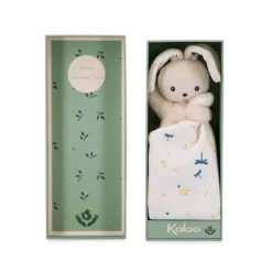 Kaloo Carré Douceur : Doudou Lapin Blanc Délicat - Kaloo