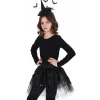 Kit 2 pièces Jupe et Coiffe chapeau sorcière enfant, Noires - RueDeLaFete