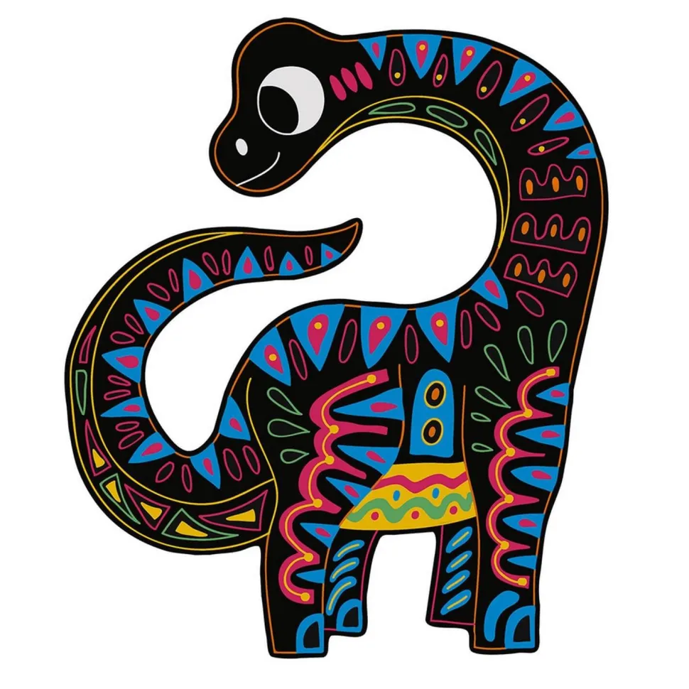 Kit créatif - Scratch Art Dinosaures silhouettés - Janod