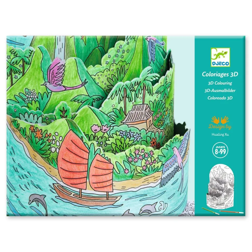 Kit de coloriage 3D : Au sommet de mon île - Djeco