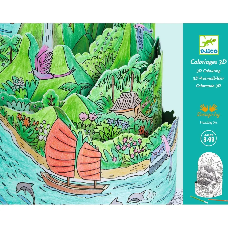 Kit de coloriage 3D : Au sommet de mon île - Djeco