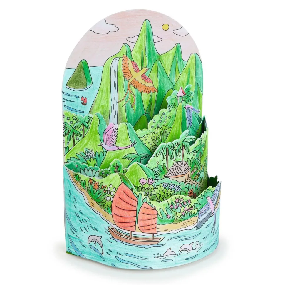Kit de coloriage 3D : Au sommet de mon île - Djeco
