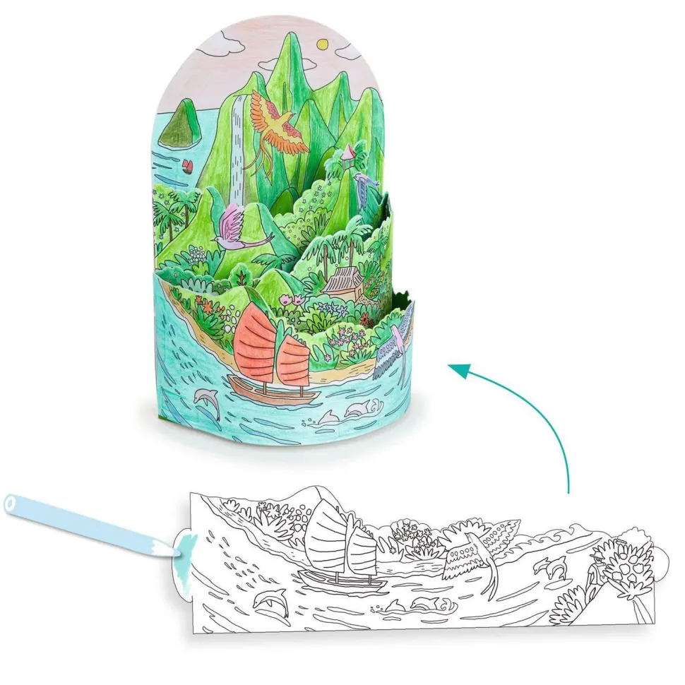 Kit de coloriage 3D : Au sommet de mon île - Djeco