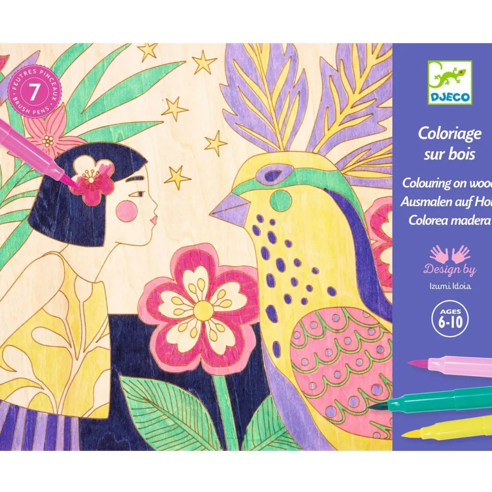 Kit de coloriage sur bois : Sweet girls - Djeco