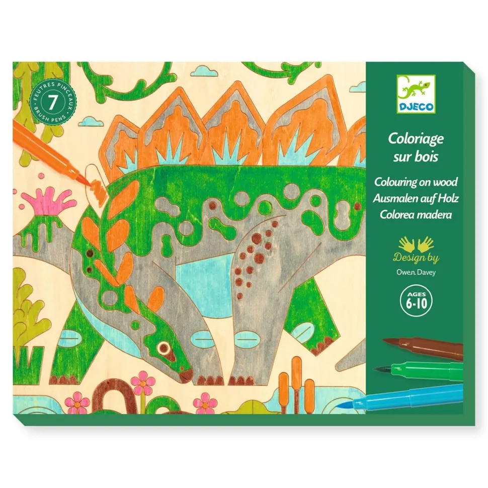 Kit de coloriage sur bois : Dino world - Djeco