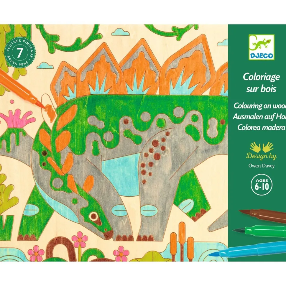 Kit de coloriage sur bois : Dino world - Djeco