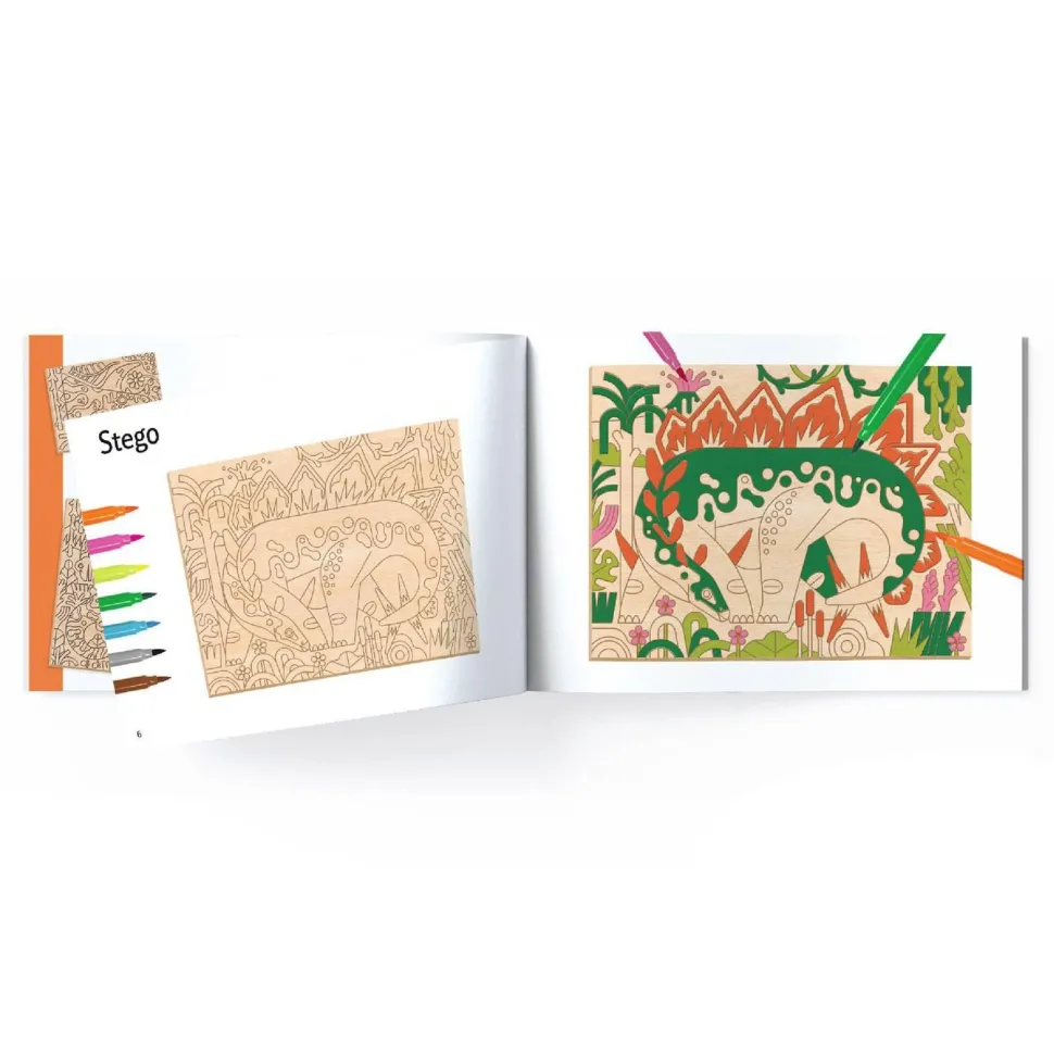 Kit de coloriage sur bois : Dino world - Djeco
