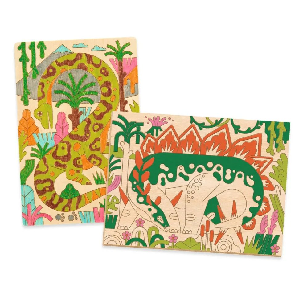 Kit de coloriage sur bois : Dino world - Djeco