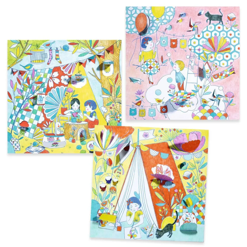 Kit de coloriages : Les cabanes de Nina - Djeco