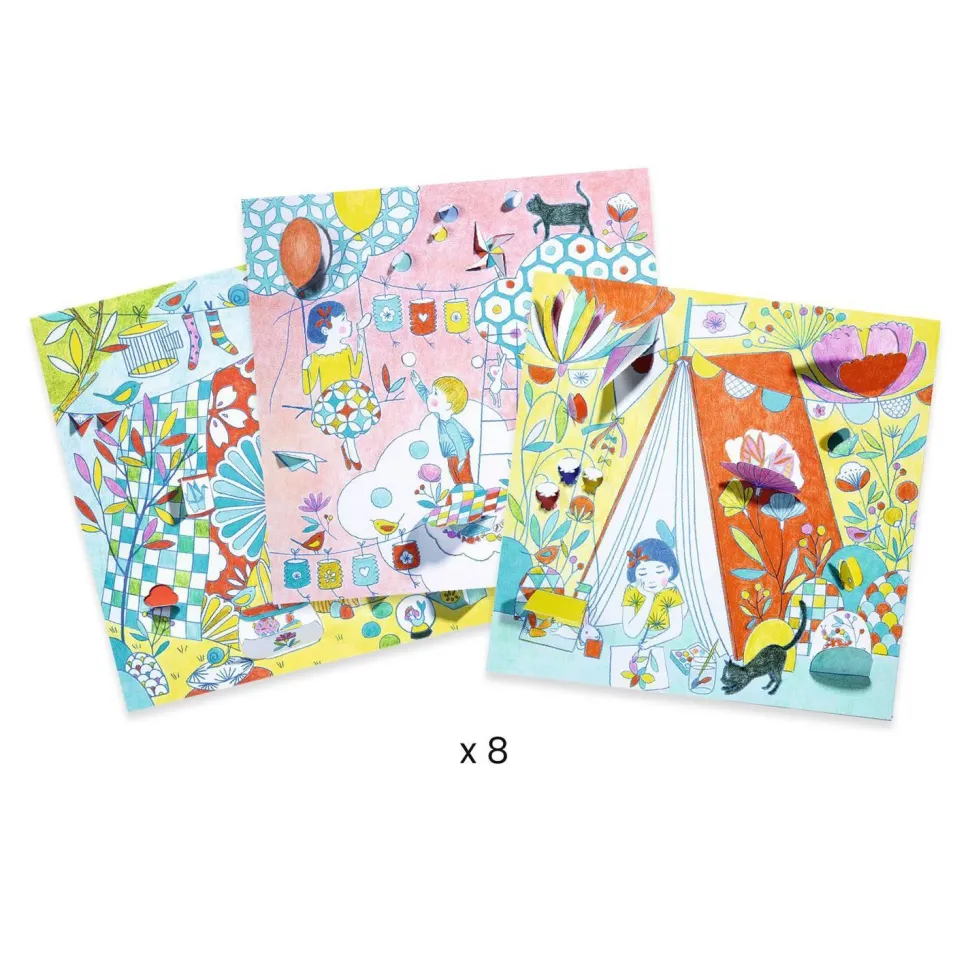 Kit de coloriages : Les cabanes de Nina - Djeco