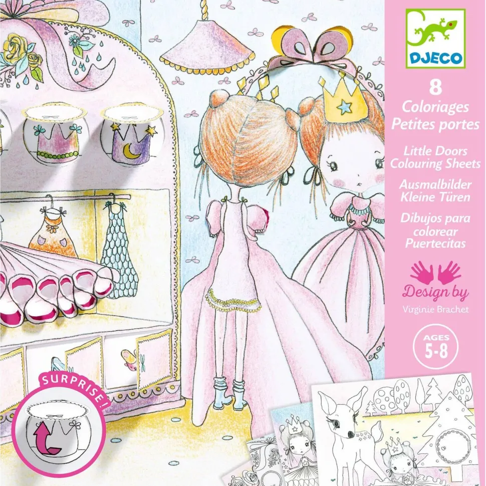 Kit de coloriages : Les petites portes de Pupi - Djeco