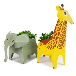 Kit de jardinage : Animaux Pop Up : Girafe et Éléphant - Radis et Capucine