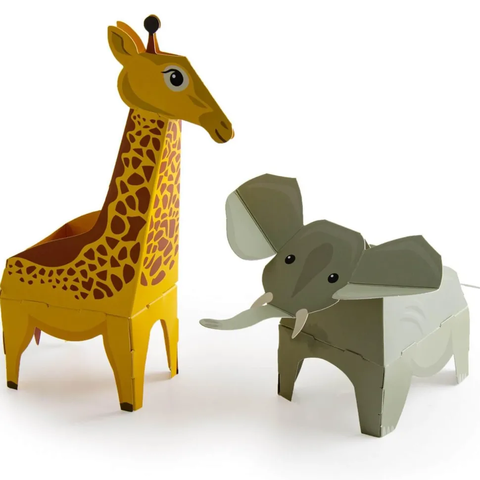Kit de jardinage : Animaux Pop Up : Girafe et Éléphant - Radis et Capucine