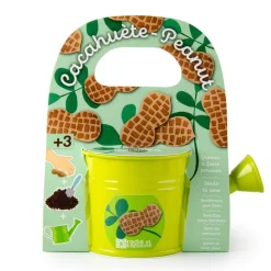 Kit de jardinage : Mini arrosoir vert et ses graines de cacahuète - Radis et Capucine