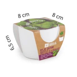Kit de jardinage : Pot céramique Trèfle à 4 feuilles - Radis et Capucine