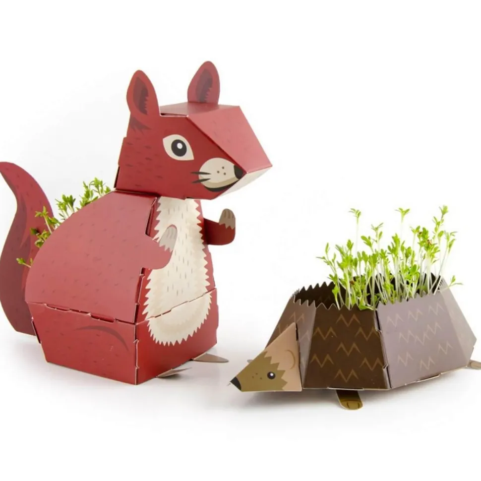 Kit jardinage : Animaux Pop Up : Ecureuil et Hérisson - Radis et Capucine