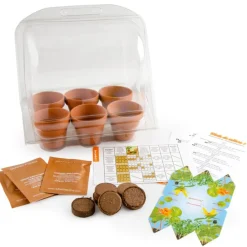 Kit Mini Serre de jardinage : Mon premier jardin à semer - Radis et Capucine