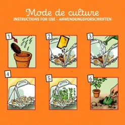 Kit Mini Serre de jardinage : Mon premier jardin à semer - Radis et Capucine