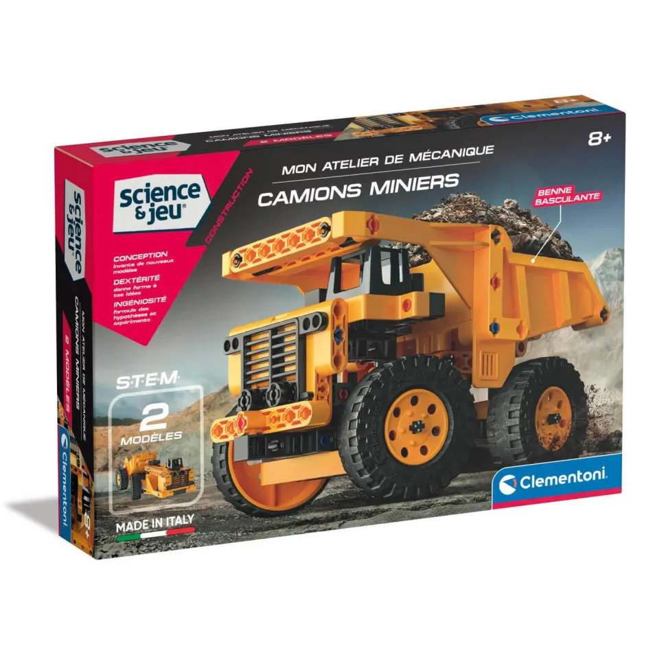 Kit science et jeu : Camions miniers - Clementoni