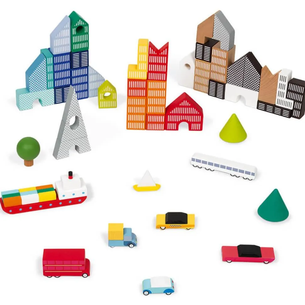 Kubix 60 Blocs et Puzzle Ville - Janod