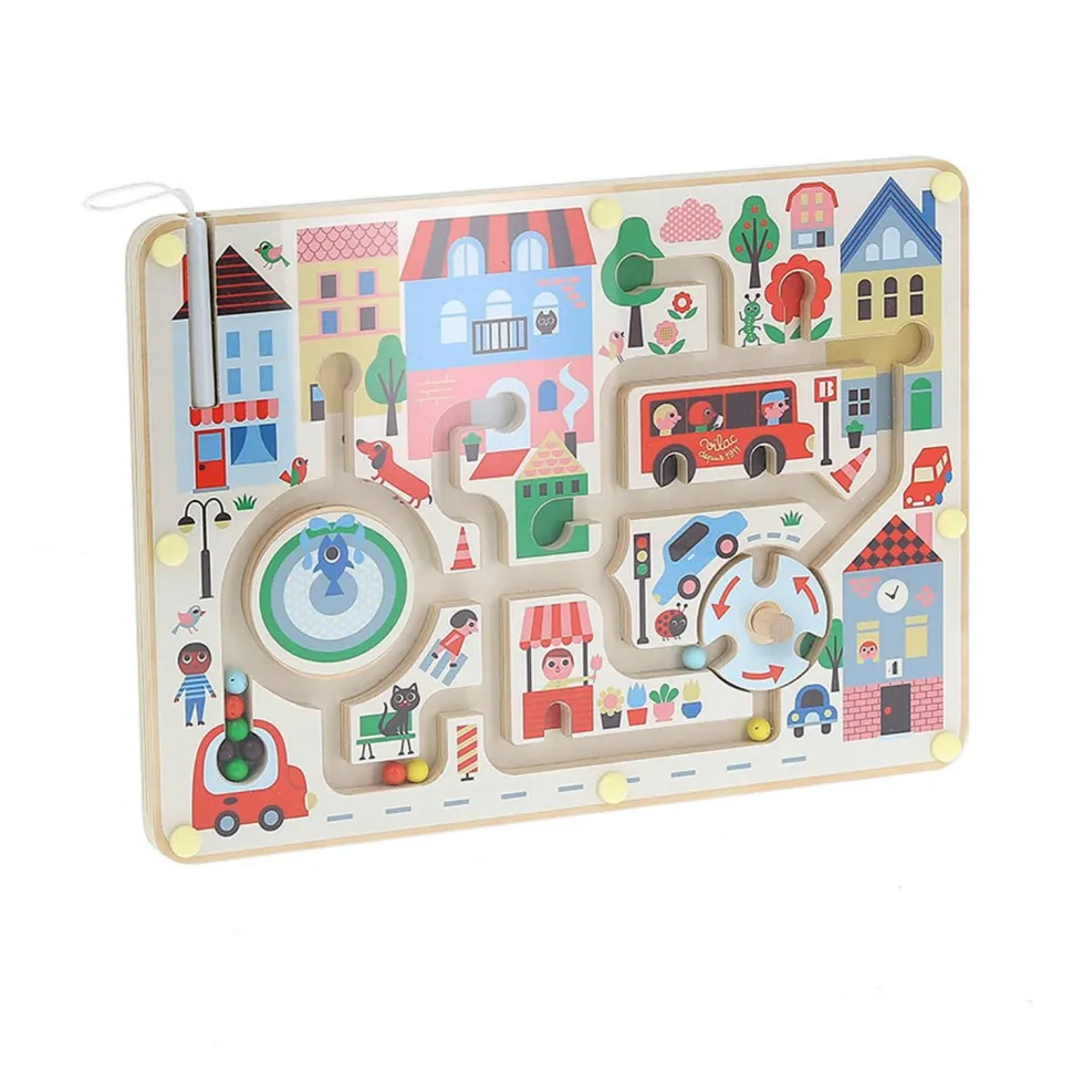 Labyrinthe magnétique en bois : Ma petite ville - Ingela P.Arrhenius - Vilac