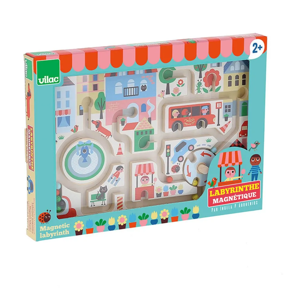 Labyrinthe magnétique en bois : Ma petite ville - Ingela P.Arrhenius - Vilac