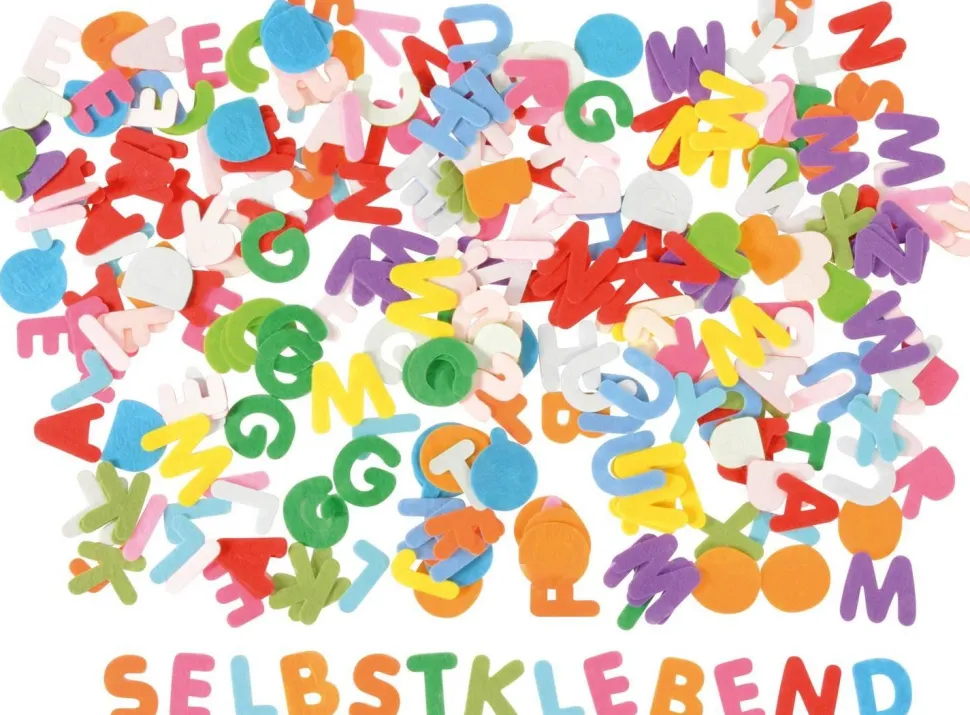 Lettres feutrine autocollantes, dim. 3 cm, set de 300, Pour bricoler et décorer - Eduplay