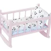 Lit bercelonnette en bois laqué rose panda (40 cm) - Petitcollin