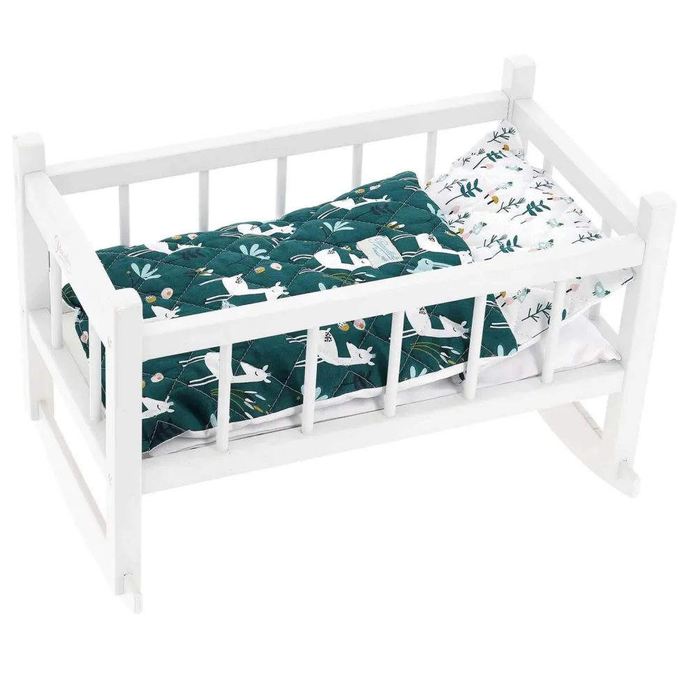 Lit blanc Petite biche pour poupées jusqu'à 40 cm - Petitcollin