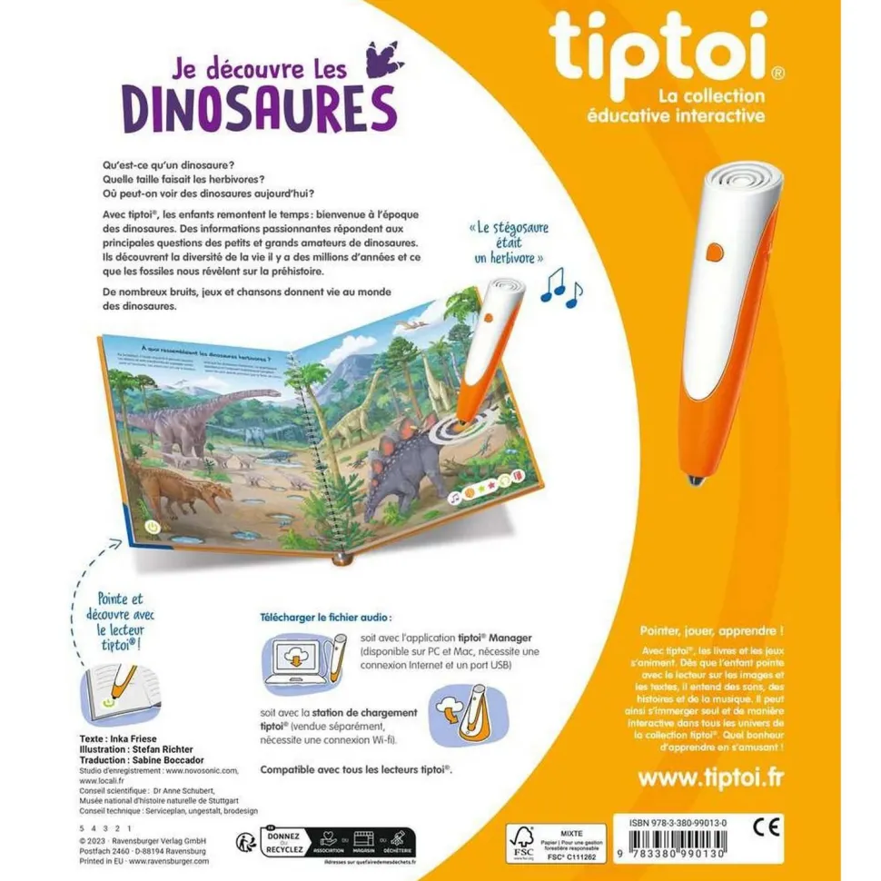 Livre électronique Tiptoi - Je découvre les dinosaures - Ravensburger