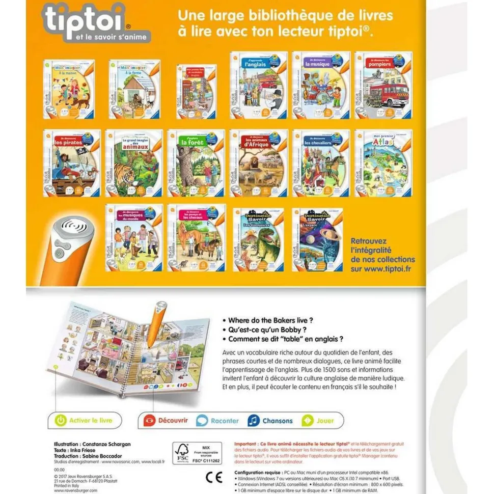 Livre électronique Tiptoi : J'apprends l'anglais - Ravensburger