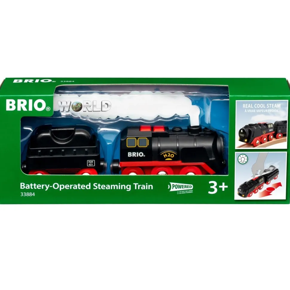 LOCOMOTIVE A PILES A VAPEUR - Brio