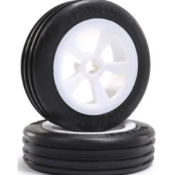 Losi Rib Front Tire, Mounted, White (2) : Mini JRX2 - Losi - TLR