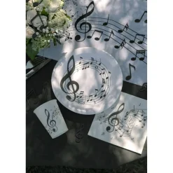 Lot de 10 Gobelets Musique Clé de sol, Blanc 25cl - RueDeLaFete