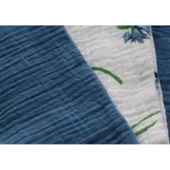 Lot de 4 Serviettes en coton gaufré 40x40cm Bleu Denim - RueDeLaFete