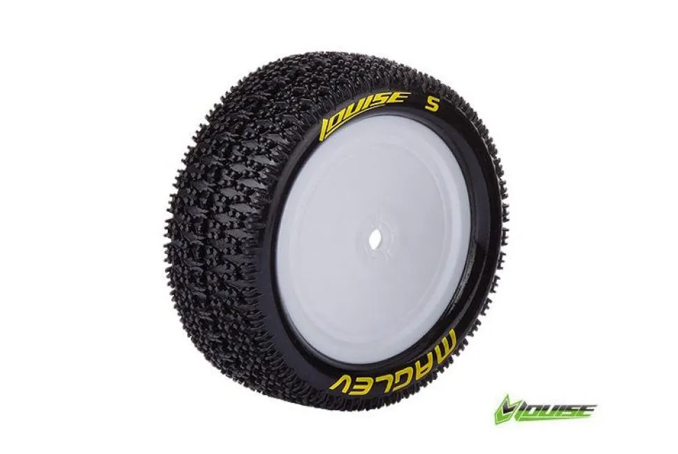 Louise RC - E-MAGLEV - Pneus 1-10e Buggy - Super Soft - Jantes Blanches - Kyosho - Hex 12mm - 4WD - - Louise RC Tyres