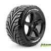 Louise RC - T-ROCKET - Pneus 1-8e Truggy - Soft - Jantes à batons Noirs - 0-Offset - Hex 17mm - 1 Pa - Louise RC Tyres
