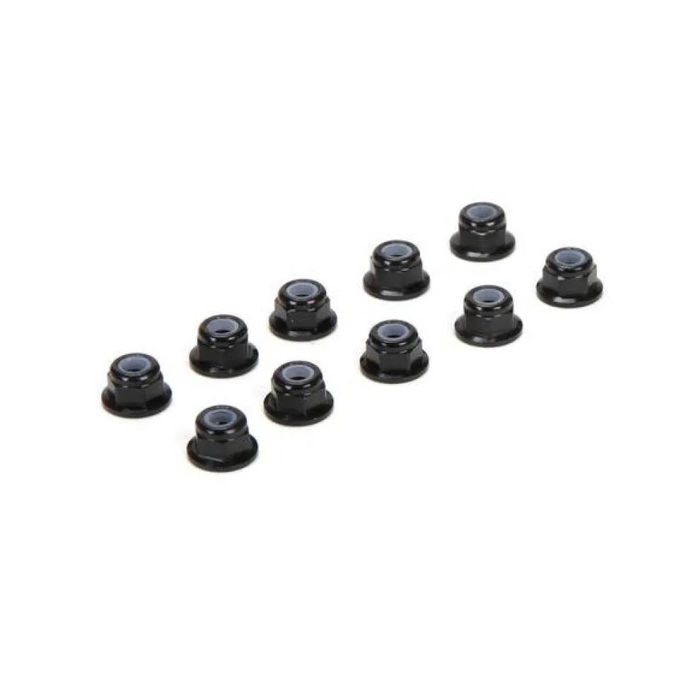 M3 Flanged Aluminum Lock Nuts, Black (10) - Losi - TLR