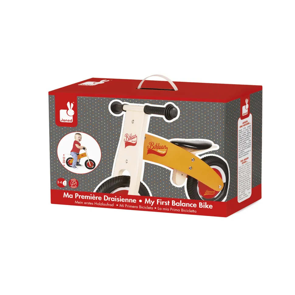 Ma première draisienne en bois Little Bikloon orange - Janod