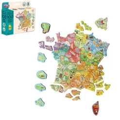 Magnet bois carte de France - JeuJura