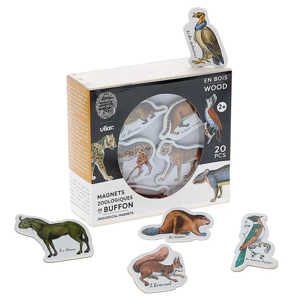 Magnets zoologiques de Buffon en bois - Muséum national d'Histoire naturelle - Vilac