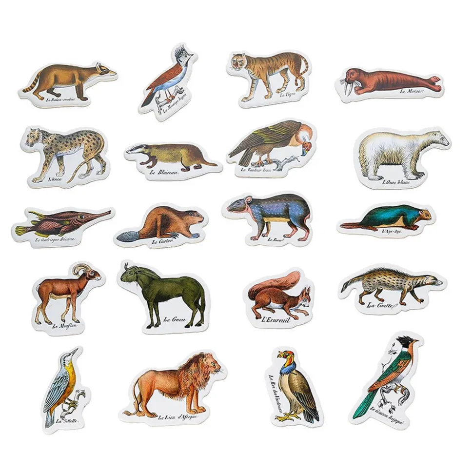 Magnets zoologiques de Buffon en bois - Muséum national d'Histoire naturelle - Vilac