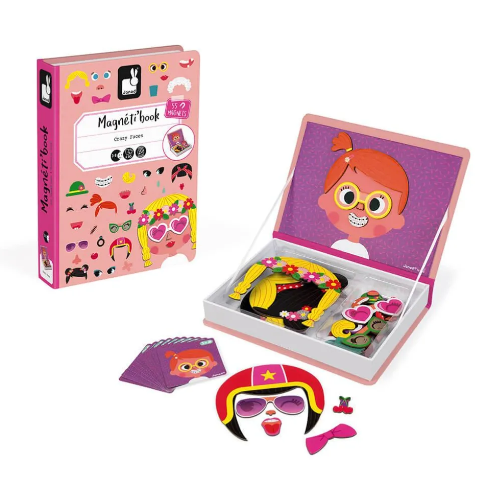 Magnéti'Book : Crazy Faces Fille - Janod