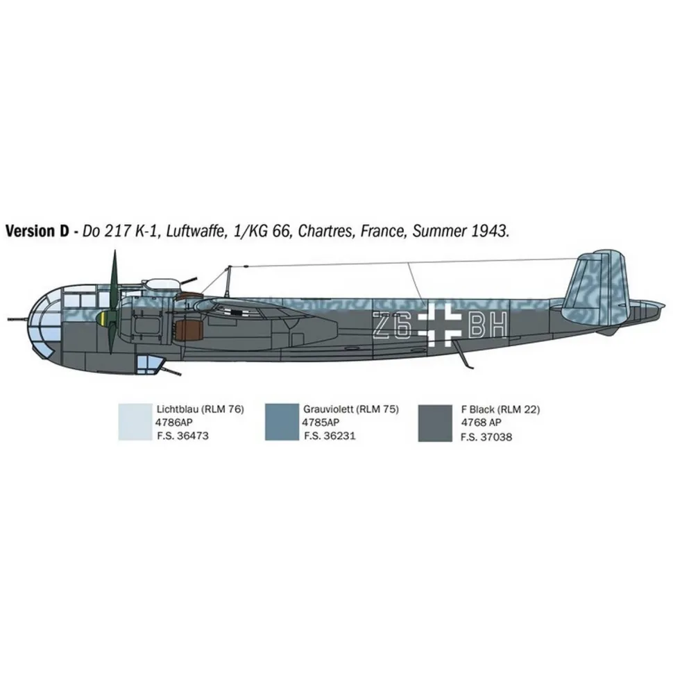 Maquette avion : DO 217 K-1/K-2 with FRITZ X en 1:72 - Italeri